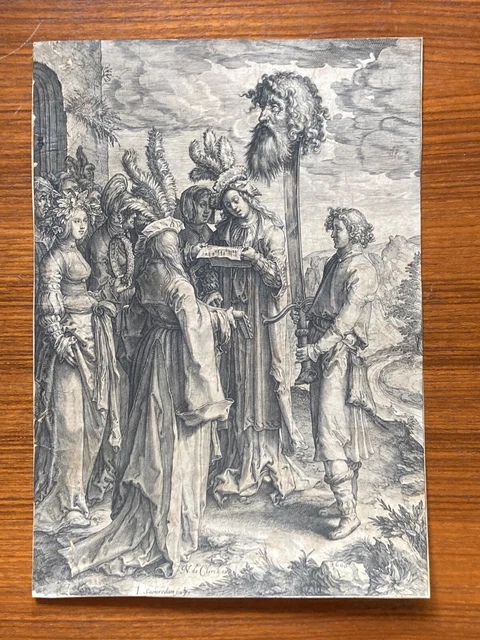 GRAVURE J.SAENREDAM D’APRÈS De Leyde »David triomphant avec la tête de